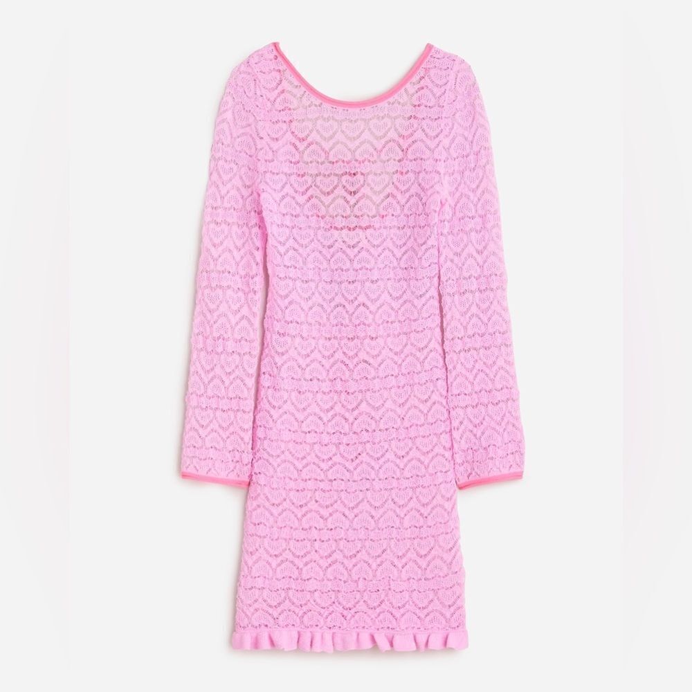 J Crew Limited Edition Open-Back Lace Mini Sweater Dress NWT